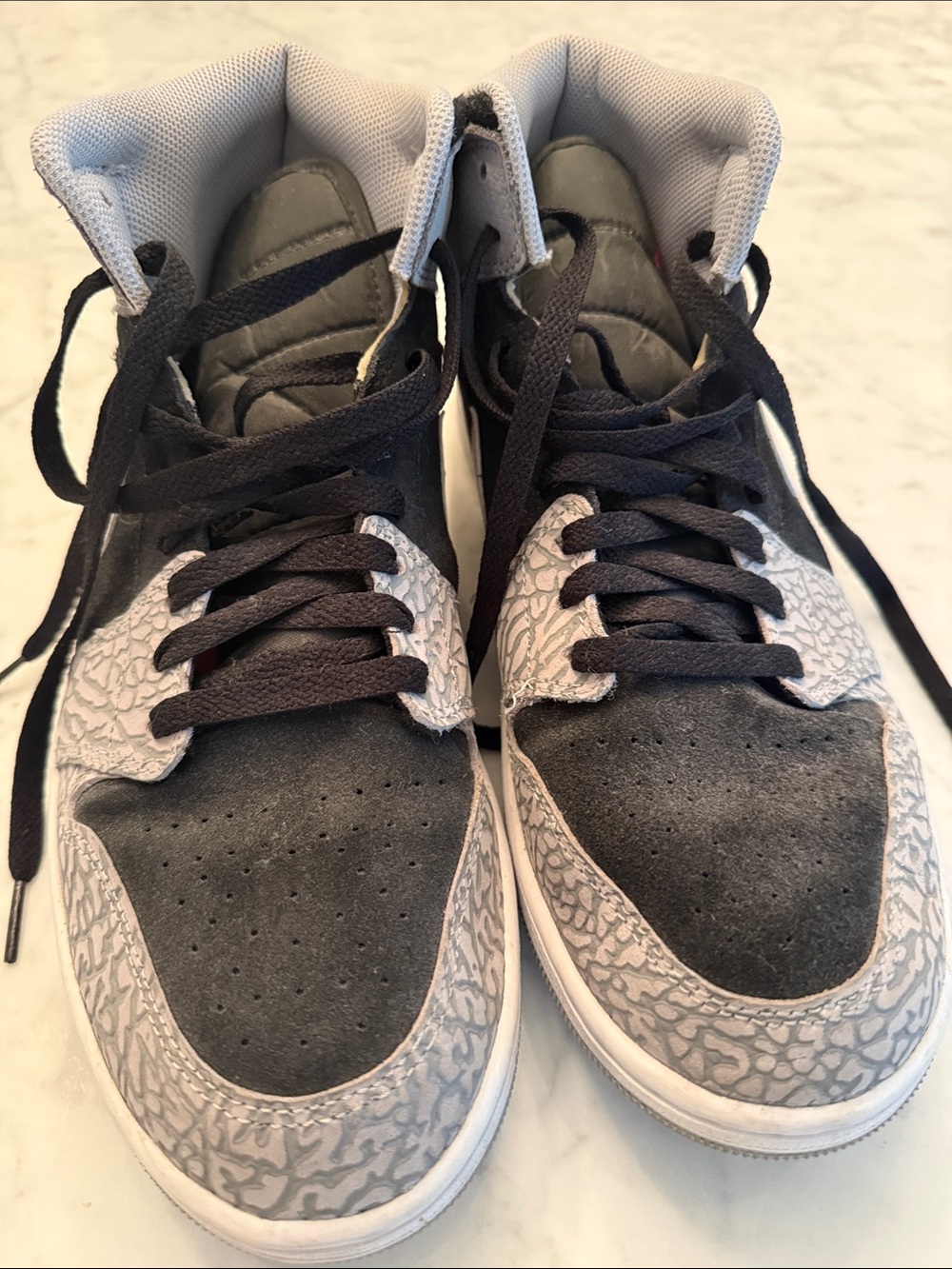 Nike Men’s Gray and Black High-Top Sneakers